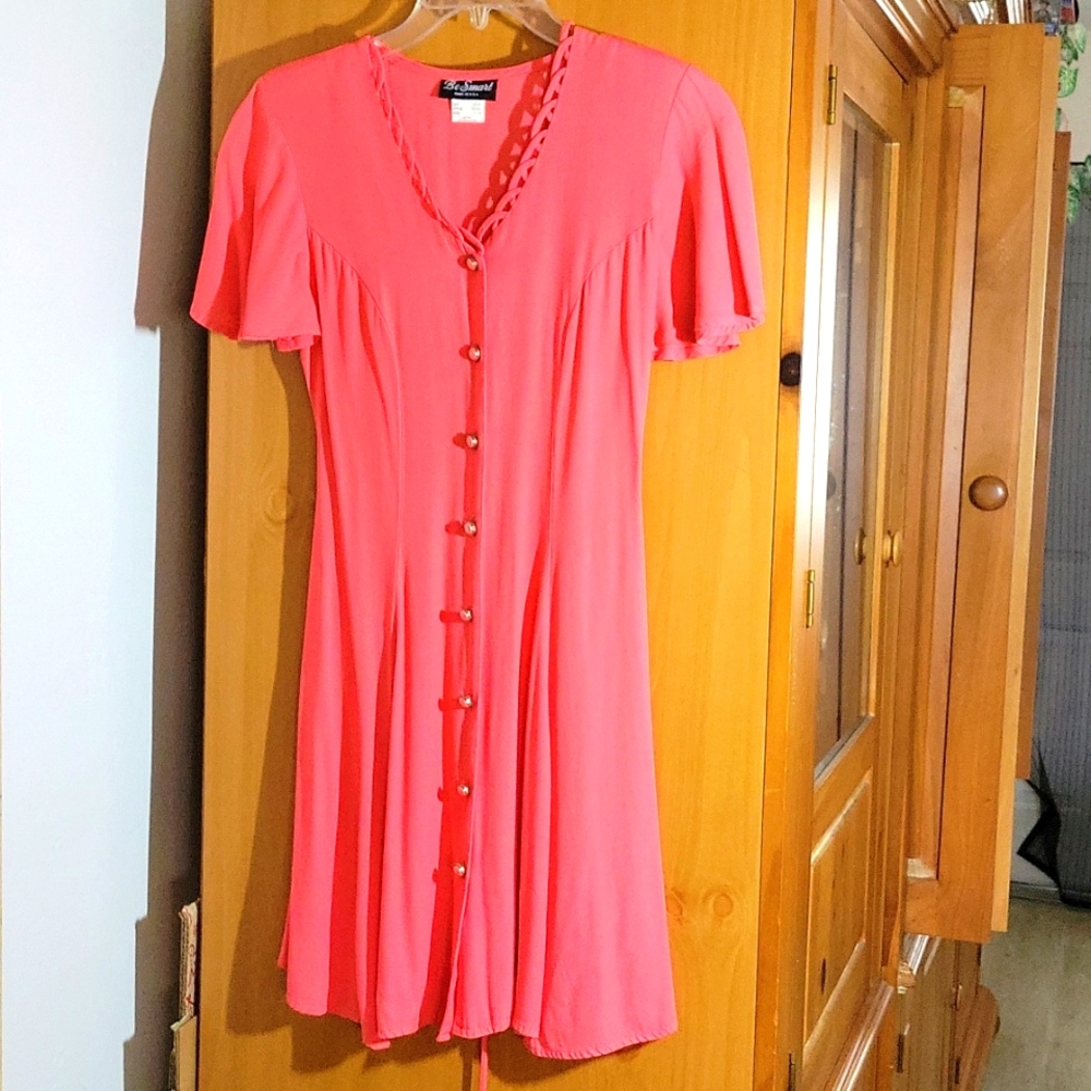 Be Smart coral colored flirty dress, size 7/8.